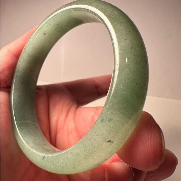60mm Natural Green Ice through Jadeite Jade Bangle+Certificate 3252 - Picture 10 of 12